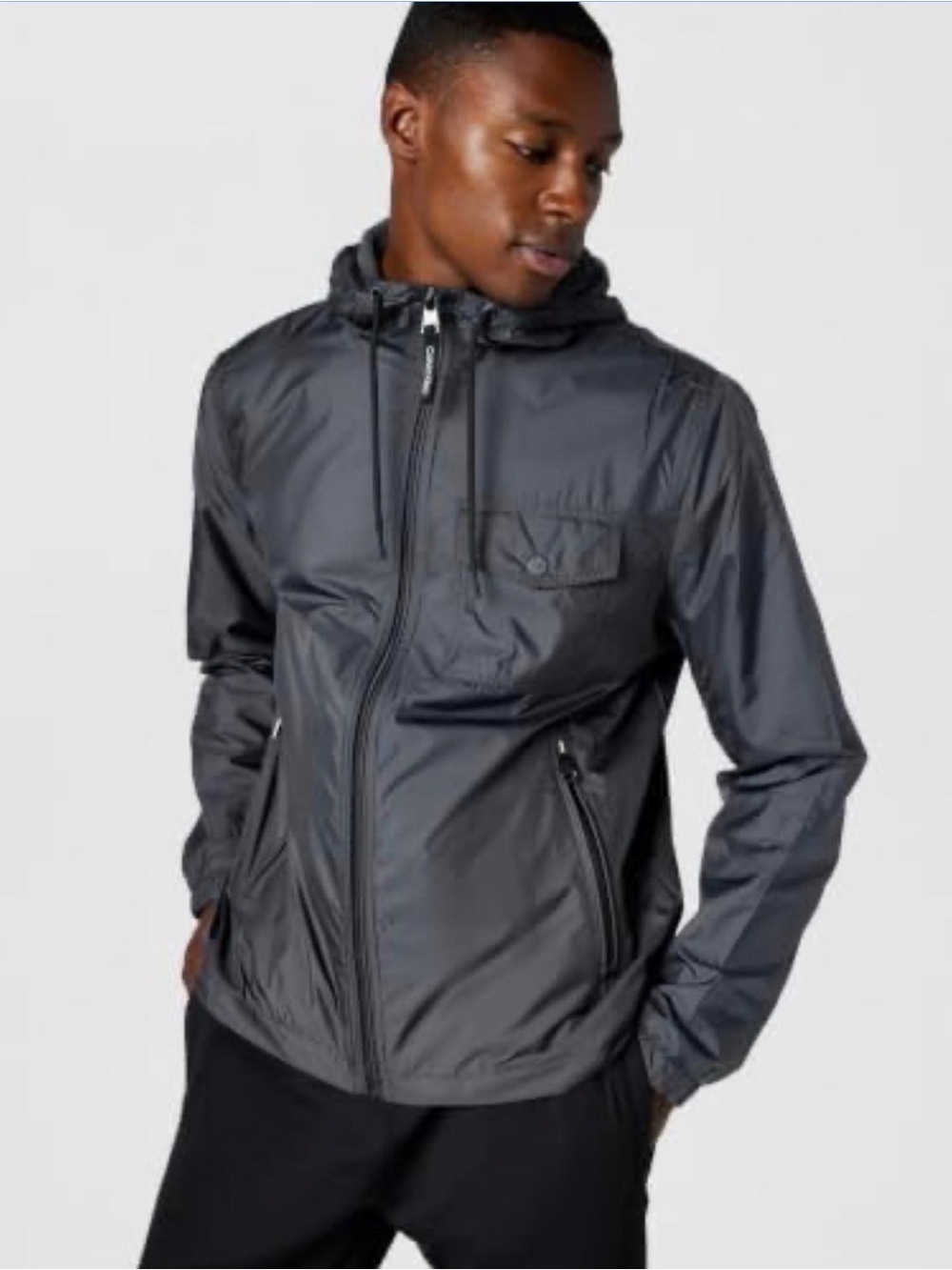 Calvin Klein Men's Hooded Windbreaker - Charcoal